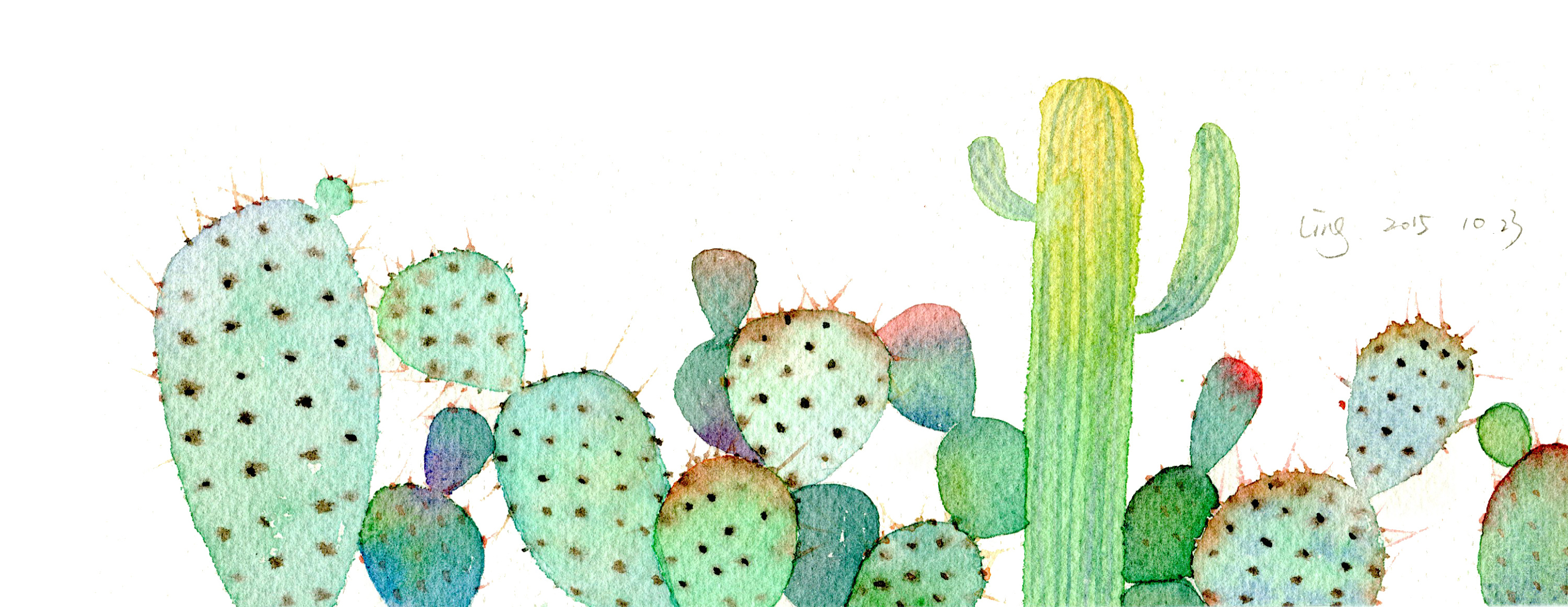 仙人掌们|插画|创作习作|耳咚玲 - 原创作品 - 站酷 (zcool)