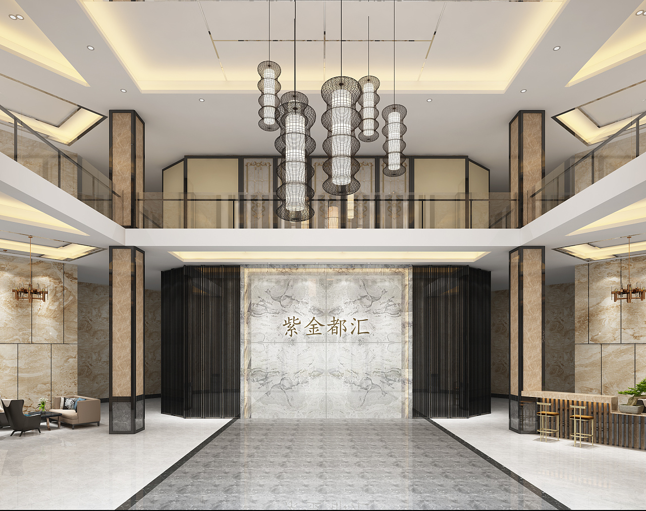 现代中式酒店的大堂|空间|家装设计|Z37715446 - 原创作品 - 站酷 (ZCOOL)