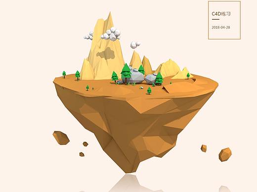 2018_C4D  low poly风格