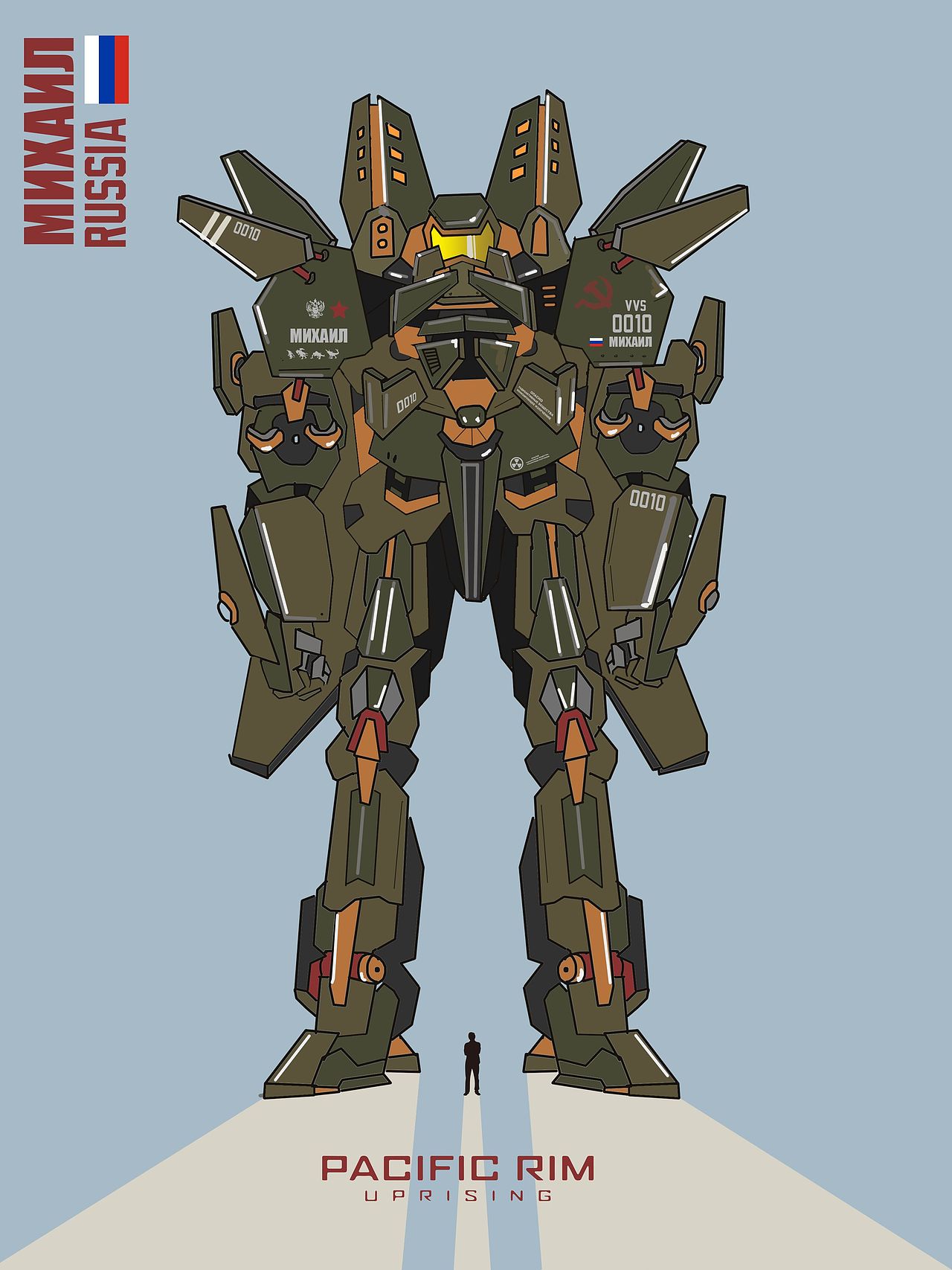 环太平洋机甲设计机器人pacific rim手绘插画海报设计