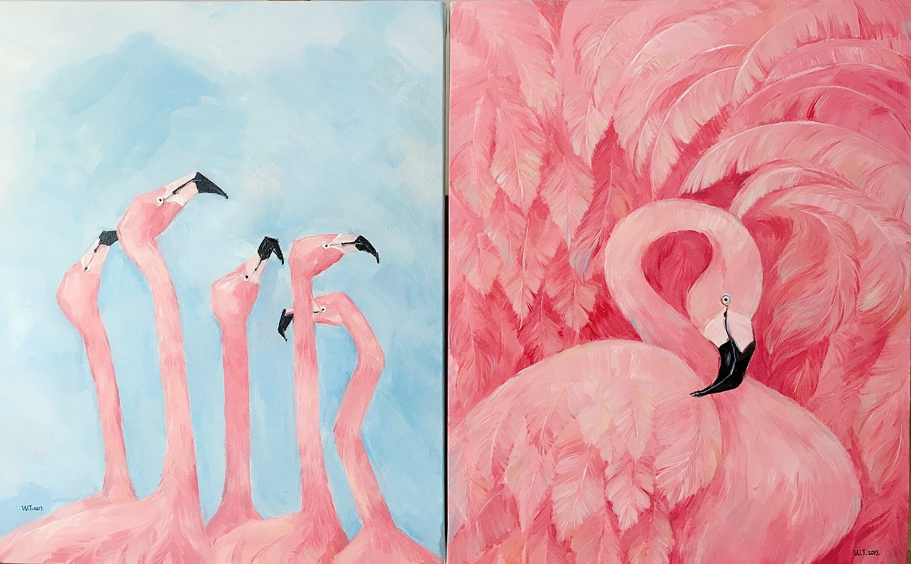 火烈鸟装饰画（图ZMTQxMjkzNzAw） - 绘画 - 站酷设计师w吴花花原创素材 - 站酷ZCOOL
