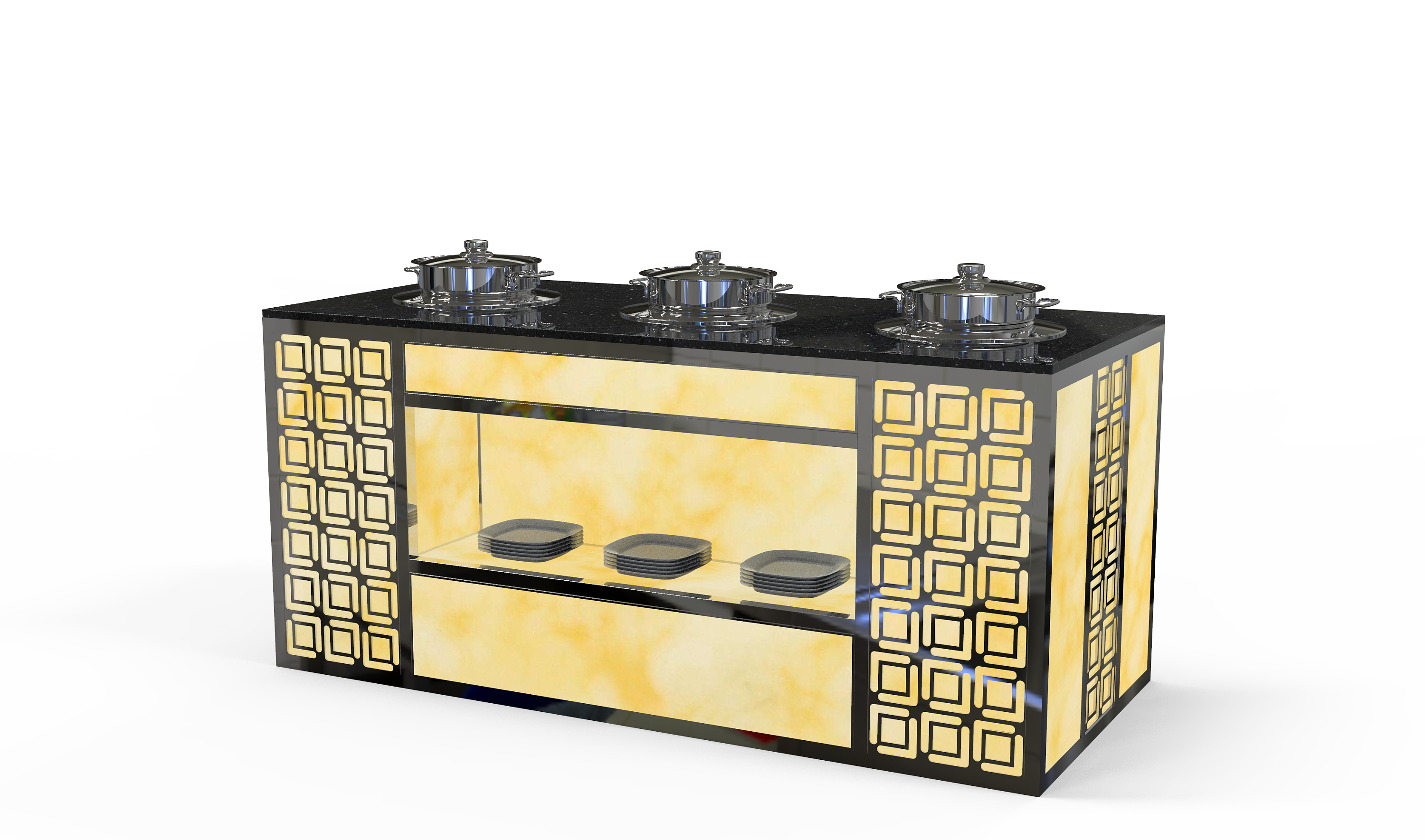 移动吧台车移动咖啡柜移动展示架双层古式木车