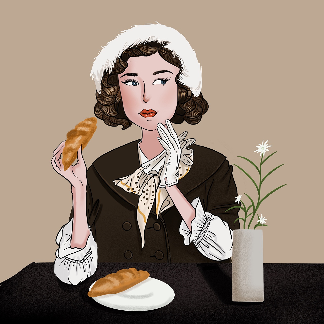 【复古女郎】系列|插画|创作习作|插画师clair - 原创作品 - 站酷