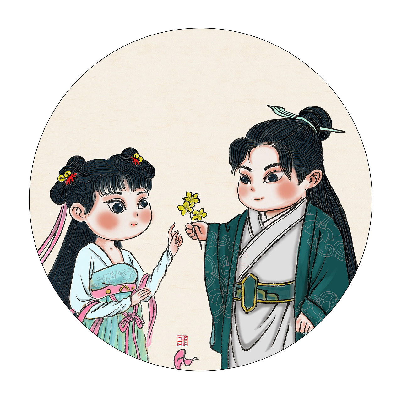 塑新斋潘纪坤手绘古风插画琉璃禹司凤同人插图