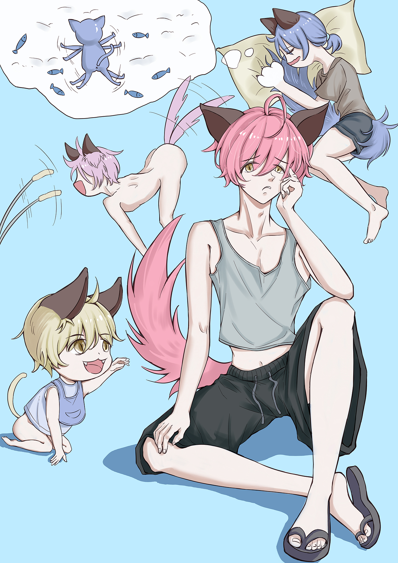 摸猫猫（图ZMjQyNjc4MjQ4） - 商业插画 - 站酷设计师萌不萌萌君原创素材 - 站酷ZCOOL