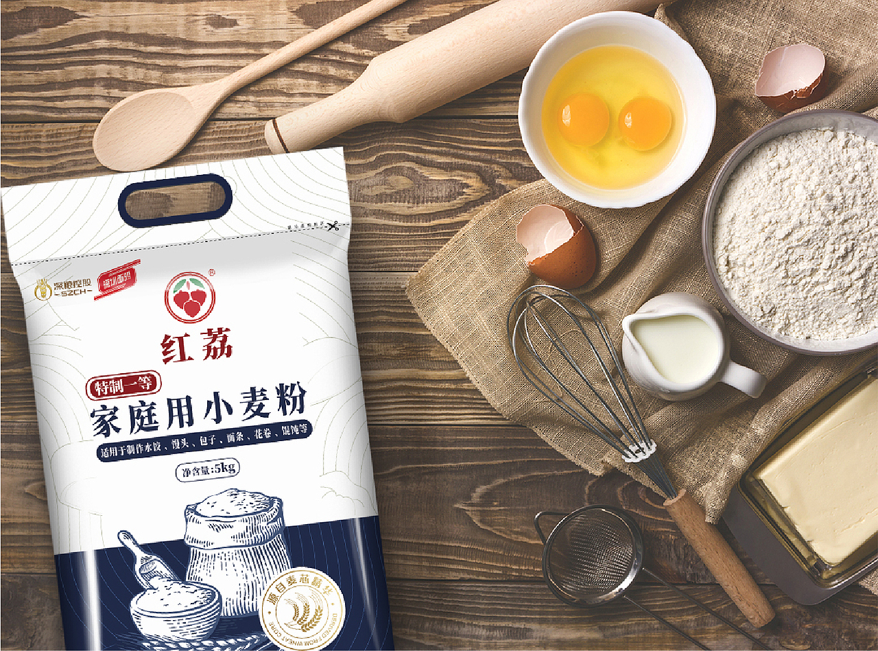 红荔-优质家庭用小麦粉包装设计