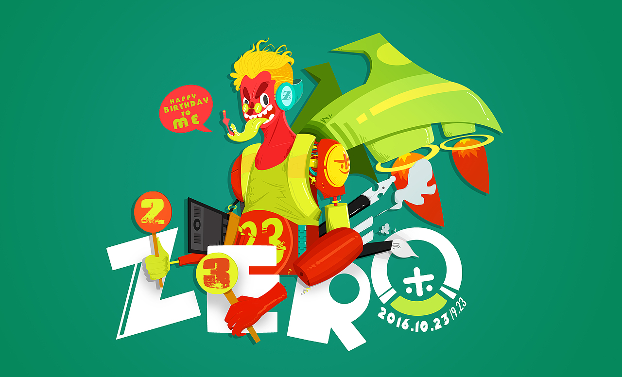 祝我生日快乐= =。（图ZNjE3MDc5OTI=） - 新锐潮流插画 - 站酷设计师zero小杰原创素材 - 站酷ZCOOL