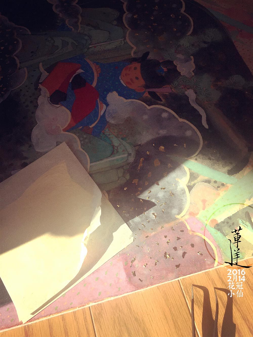 【岩彩】仙上仙（图ZNDM4MjYxOTY=） - 绘画 - 站酷设计师莲羊原创素材 - 站酷ZCOOL