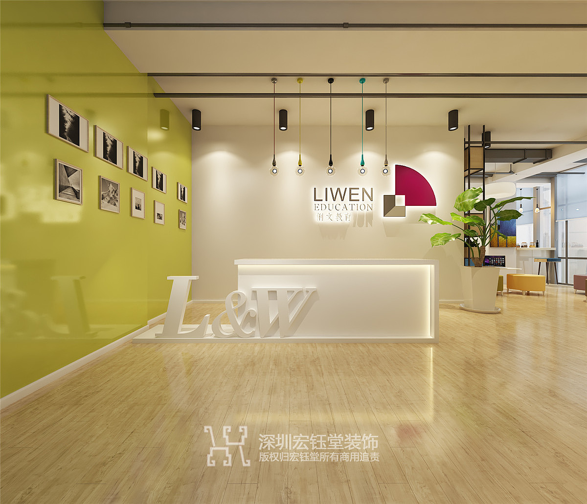教育培训机构前台装修效果图