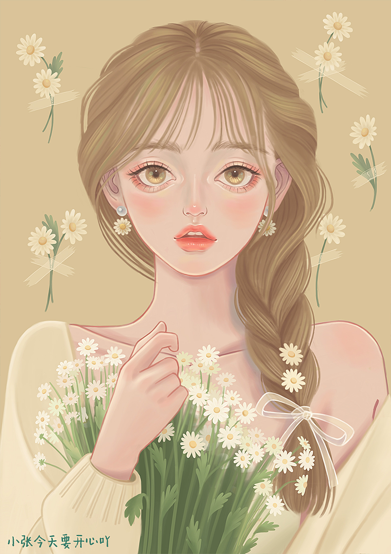 近期少女人像插画总结（图ZMjU3MDgwNzEy） - 创作习作 - 站酷设计师小张今天要开心吖原创素材 - 站酷ZCOOL