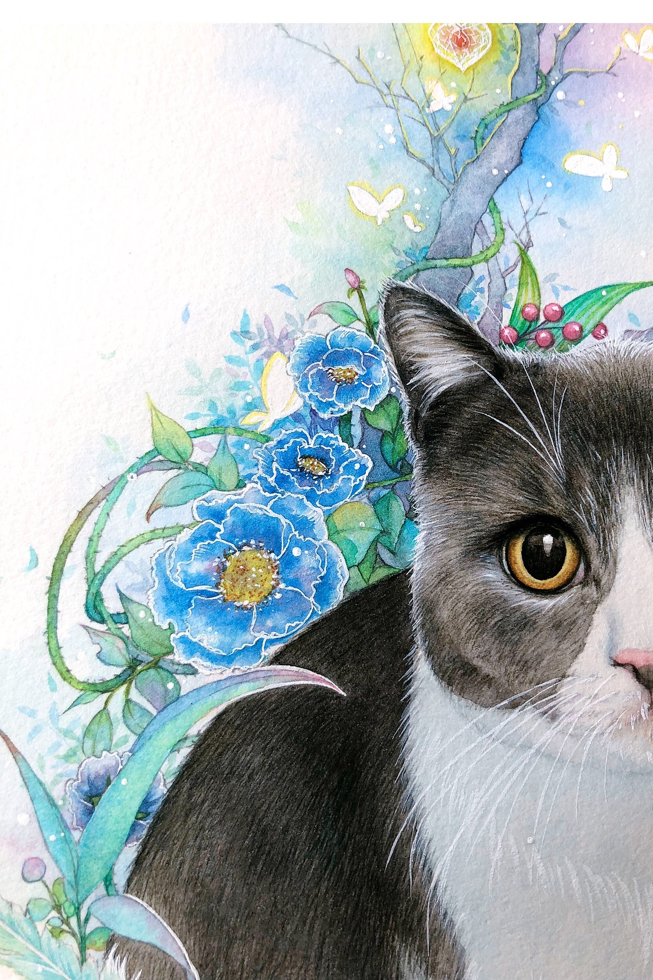 手绘猫咪——英短蓝白