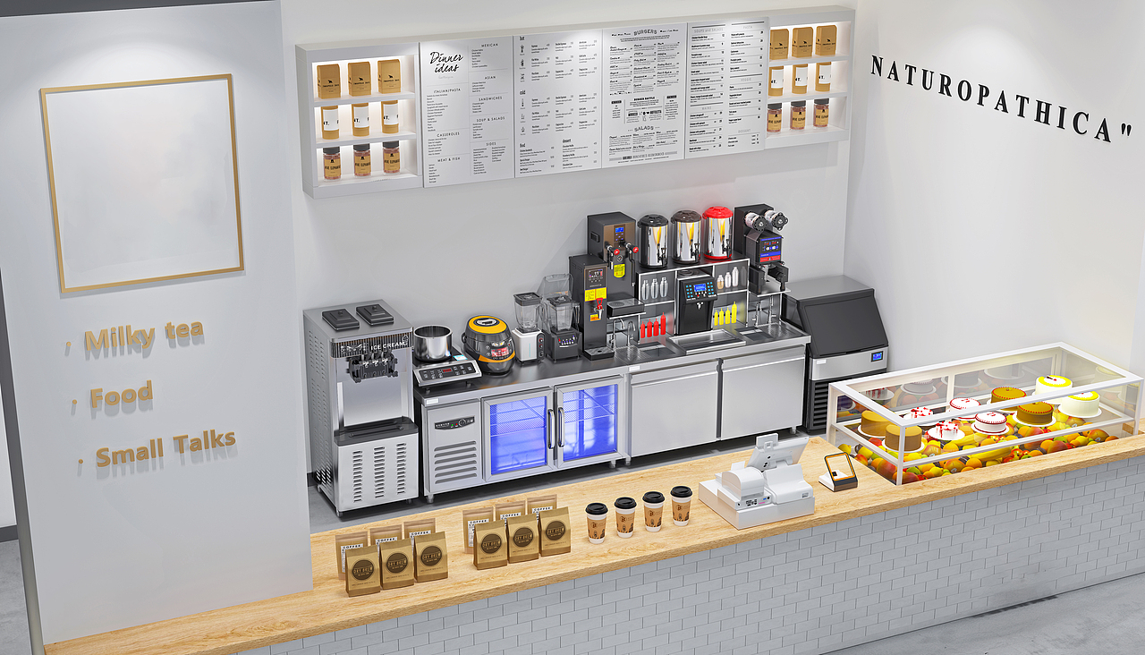 奶茶店餐饮设备3D建模渲染源文件（图ZMzcwNDg3MTc2） - 产品 - 站酷设计师奶茶设备3D源文件原创素材 - 站酷ZCOOL