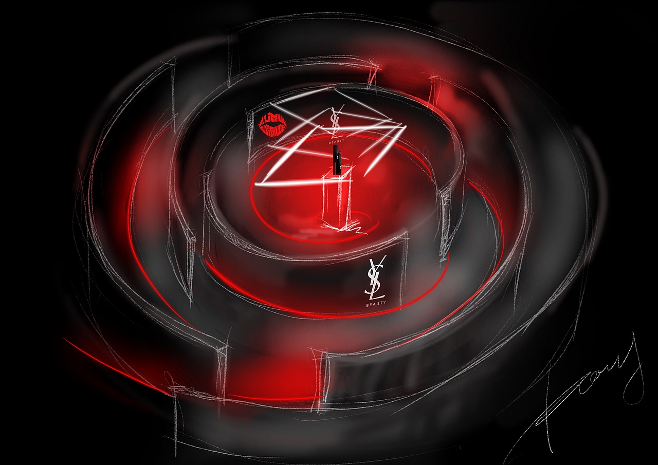 天猫&YSL圣罗兰美妆- 无界空间 YSL BEAUTY ZONE 2021（图ZMjY3ODQwOTEy） - 舞台美术 - 站酷设计师guqifan945原创素材 - 站酷ZCOOL