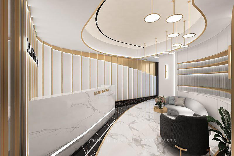 尺寸设计|上海理发店发廊空间效设计,低调中彰显高贵