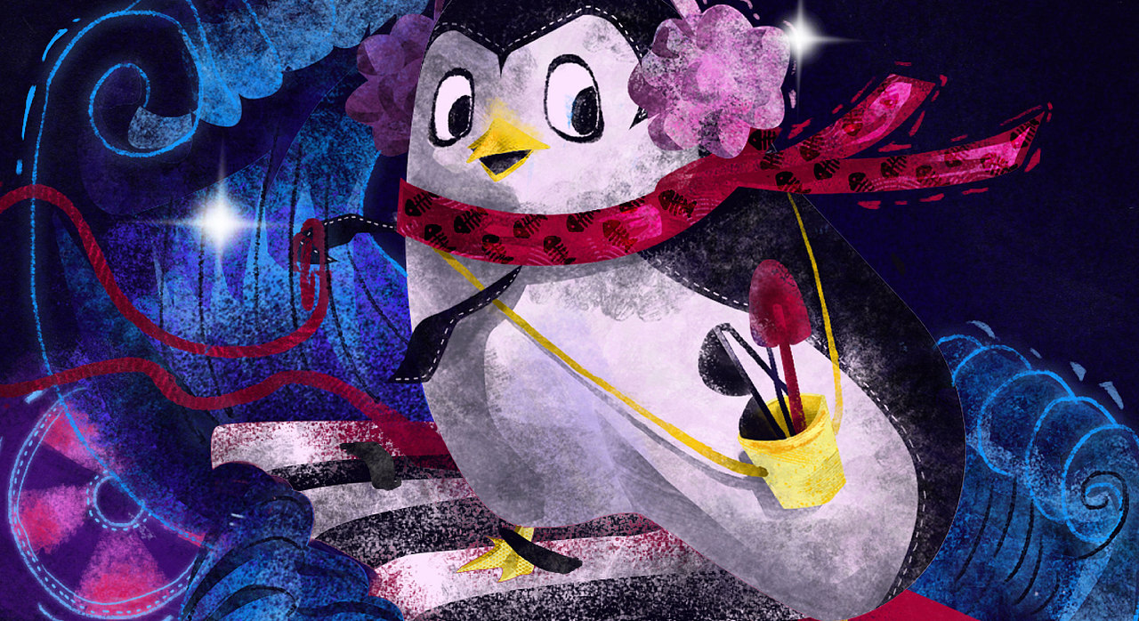 qq游戏大厅冲浪企鹅形象设计布吉岛企鹅冲浪队