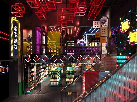 麻吉设计|赛博朋克——便利店效果图