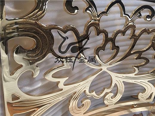 豪华别墅装饰土豪金铝艺雕花镂空楼梯护栏