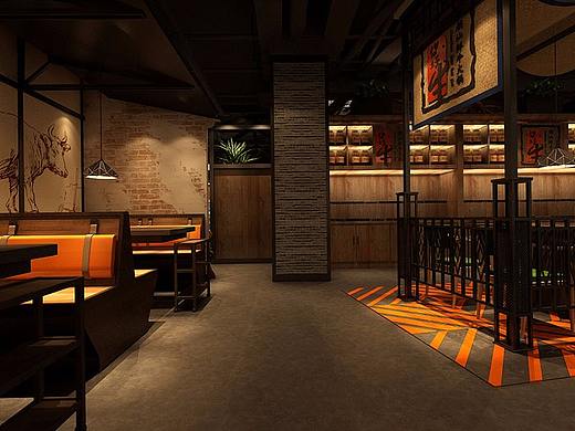 郑州潮汕牛肉火锅店装修_牛肉火锅店效果图_京创装饰