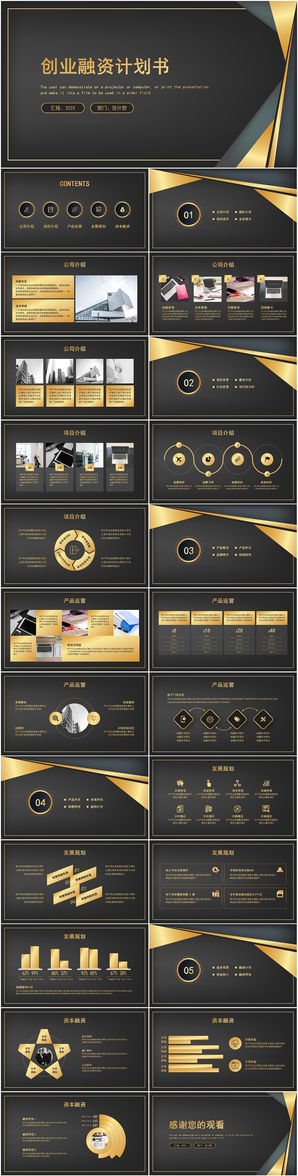 大气黑金色创业融资计划书商务通用PPT模板（图ZMjQyMTU0MDY4） - PPT/Keynote - 站酷设计师i豚趣原创素材 - 站酷ZCOOL