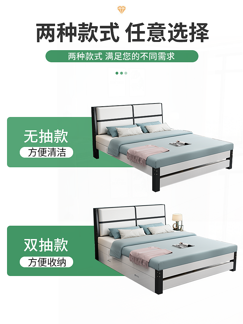 实木床详情页
