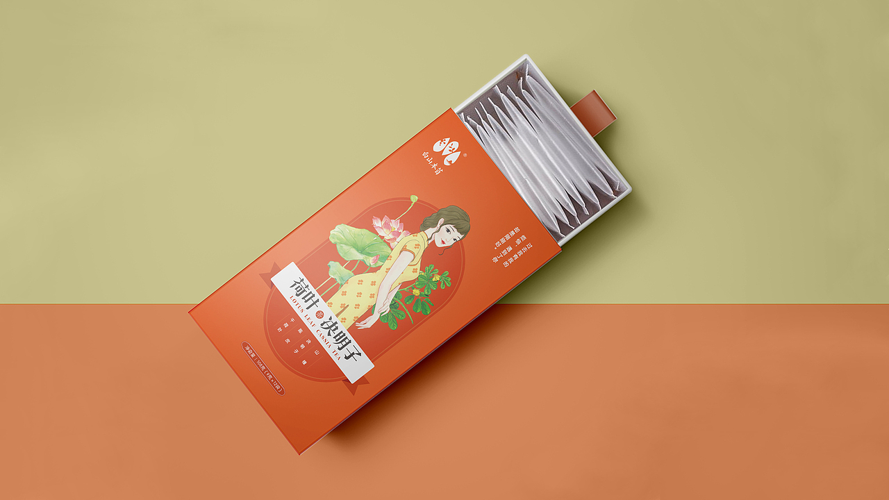白山本苜品牌花草茶系列包装设计 手绘插画包装