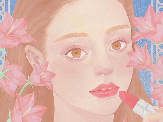 口红海报（个人主页-ZNDI3MDkyNjA=） - 商业插画 - 站酷设计师暖山海树插画原创素材 - 站酷ZCOOL