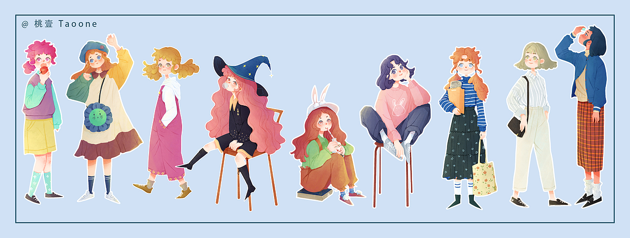 人物插画练习（图ZMjg4MTA3NDE2） - 儿童插画 - 站酷设计师桃壹TY原创素材 - 站酷ZCOOL