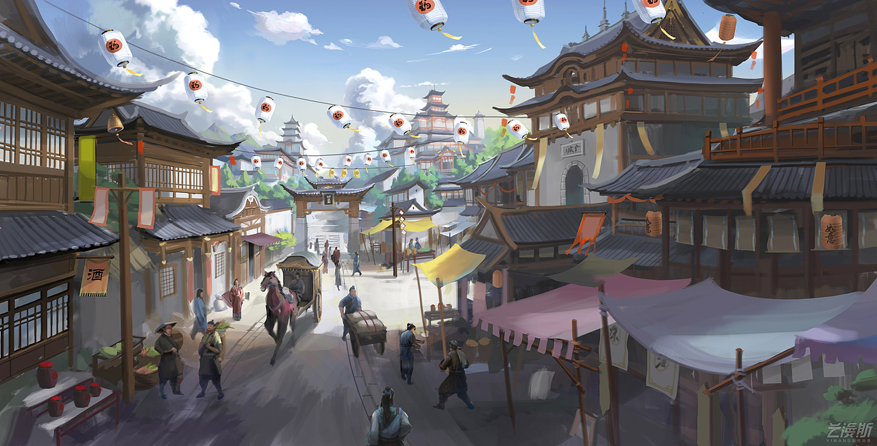 小镇街道场景设计（图ZMjcxNjM2NDA4） - 概念设定 - 站酷设计师xu旭原创素材 - 站酷ZCOOL