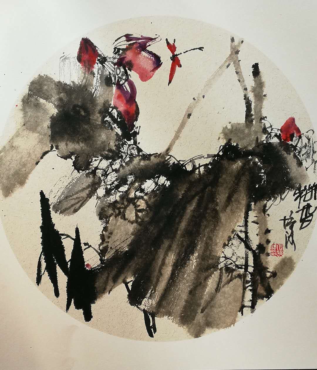 《富贵牡丹》吴门四才子张培河作品欣赏