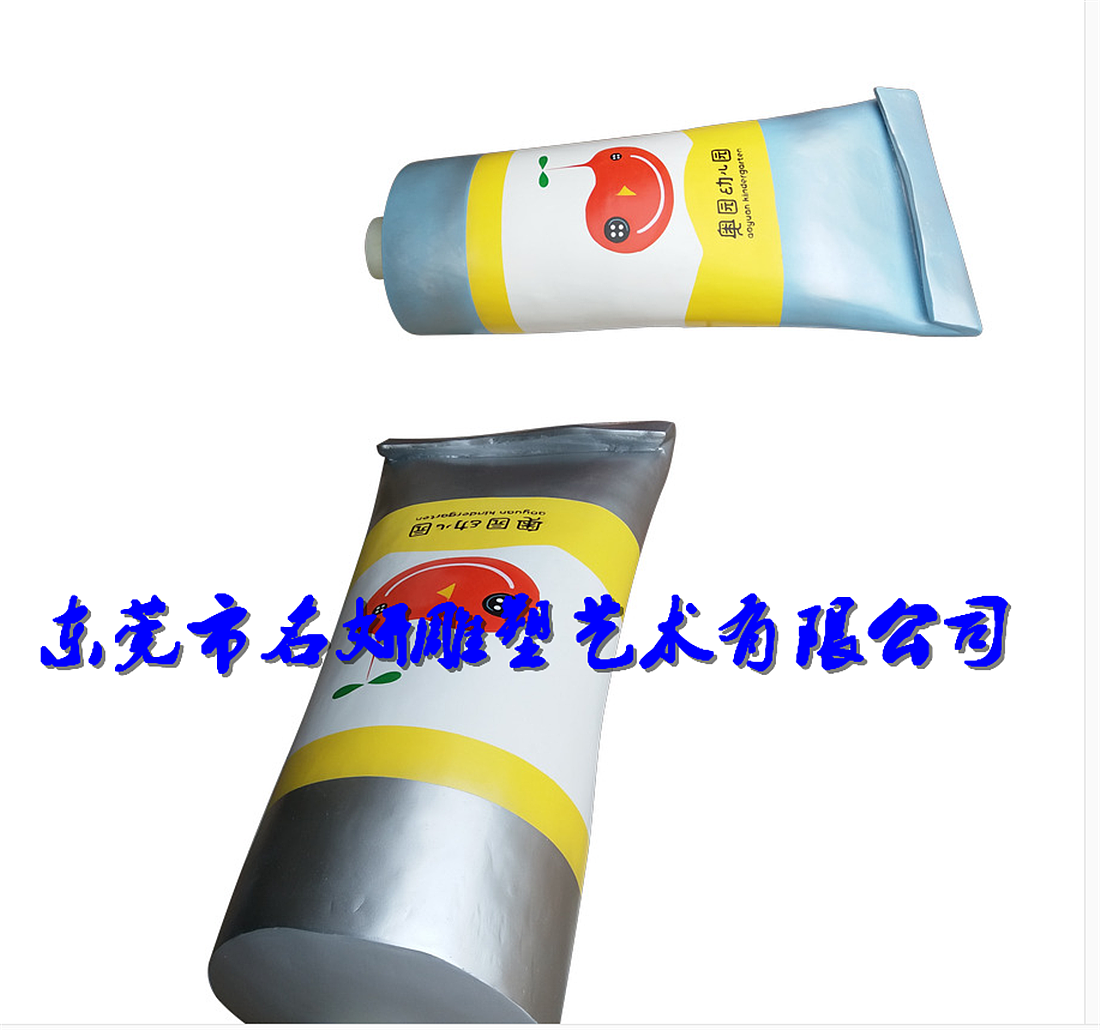 漆点双眸鬓绕蝉玻璃钢油漆桶造型颜管模型雕塑美陈摆件