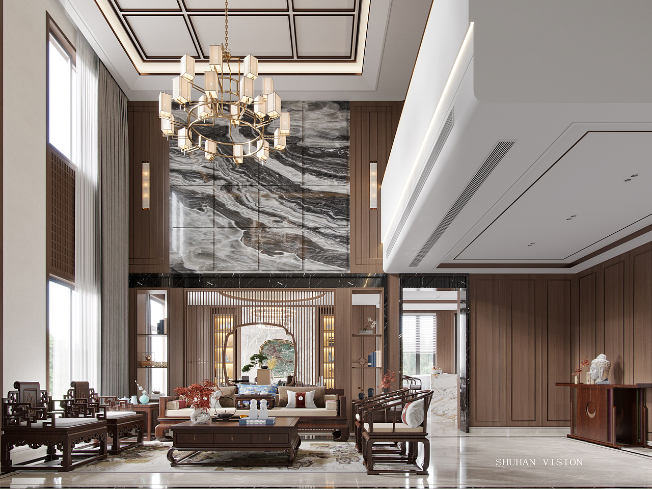 溪源.花园 新中式（图ZMjY4MzU1NDI4） - 家装设计 - 站酷设计师一只兔子_原创素材 - 站酷ZCOOL