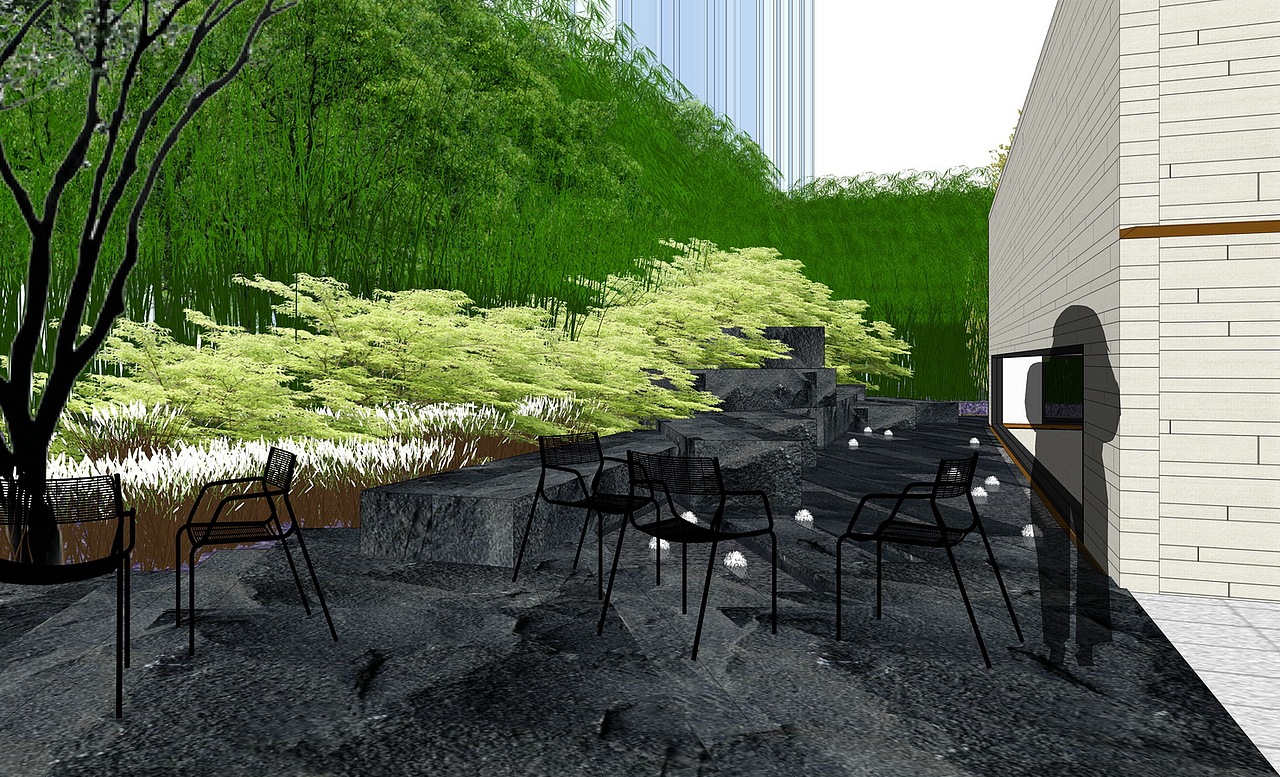 现代售楼部景观SU模型下载