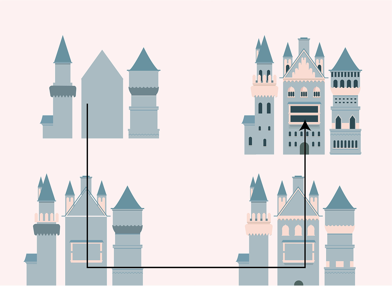 迪士尼城堡绘制|插画|创作习作|徐筠 - 临摹作品 - 站酷 (ZCOOL)