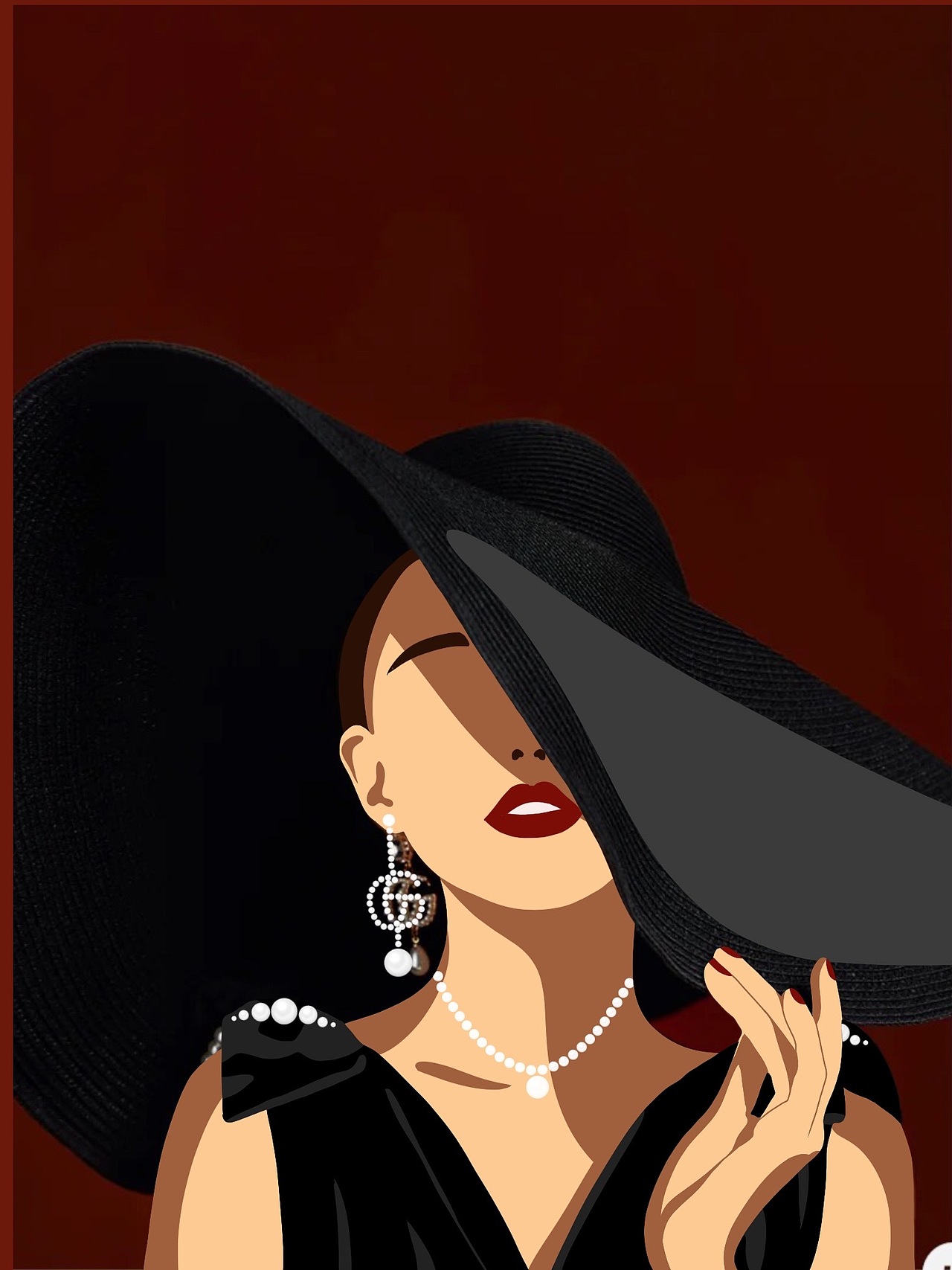 扁平复古人物插画