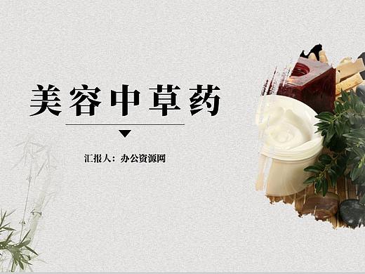 传统中药医学美容中草药PPT模板