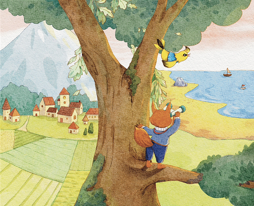 《松鼠与黄鹂》（图ZMzM4NjY2MDQ0） - 绘本 - 站酷设计师Cetus鱼鱼原创素材 - 站酷ZCOOL