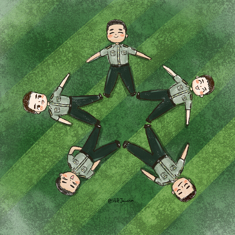 漫画版军校学员创意毕业照