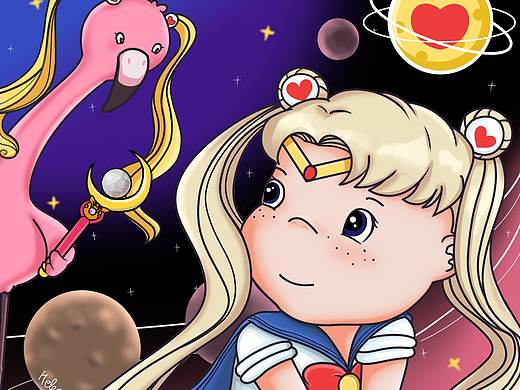 Boo with Flora × Sailor Moon