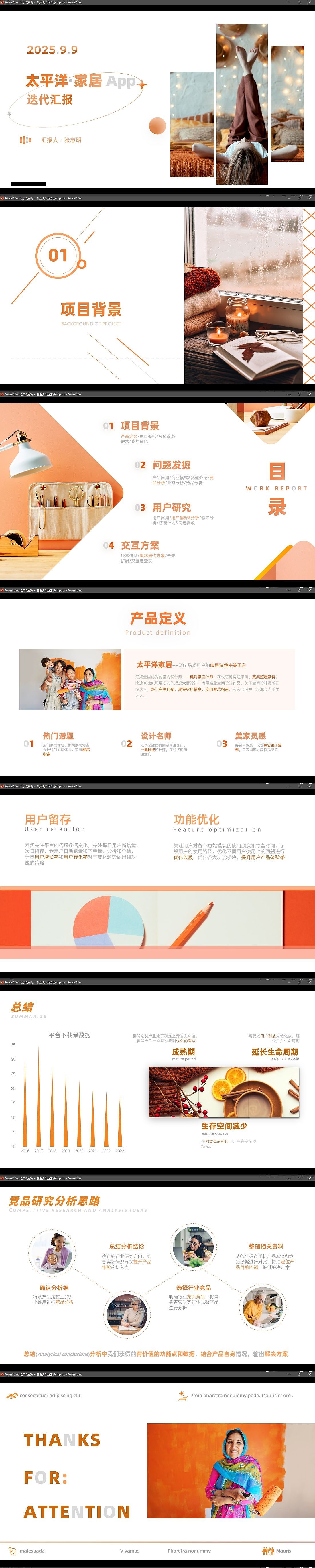 温暖家居系列·项目汇报PPT通用模板