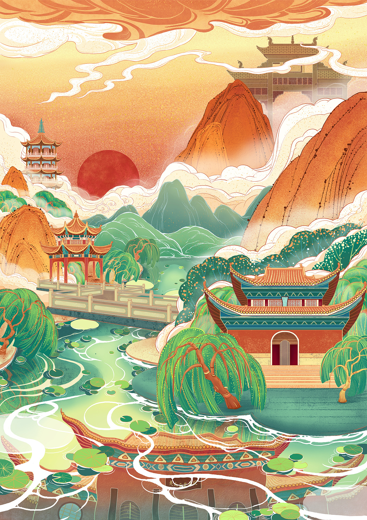 石门插画