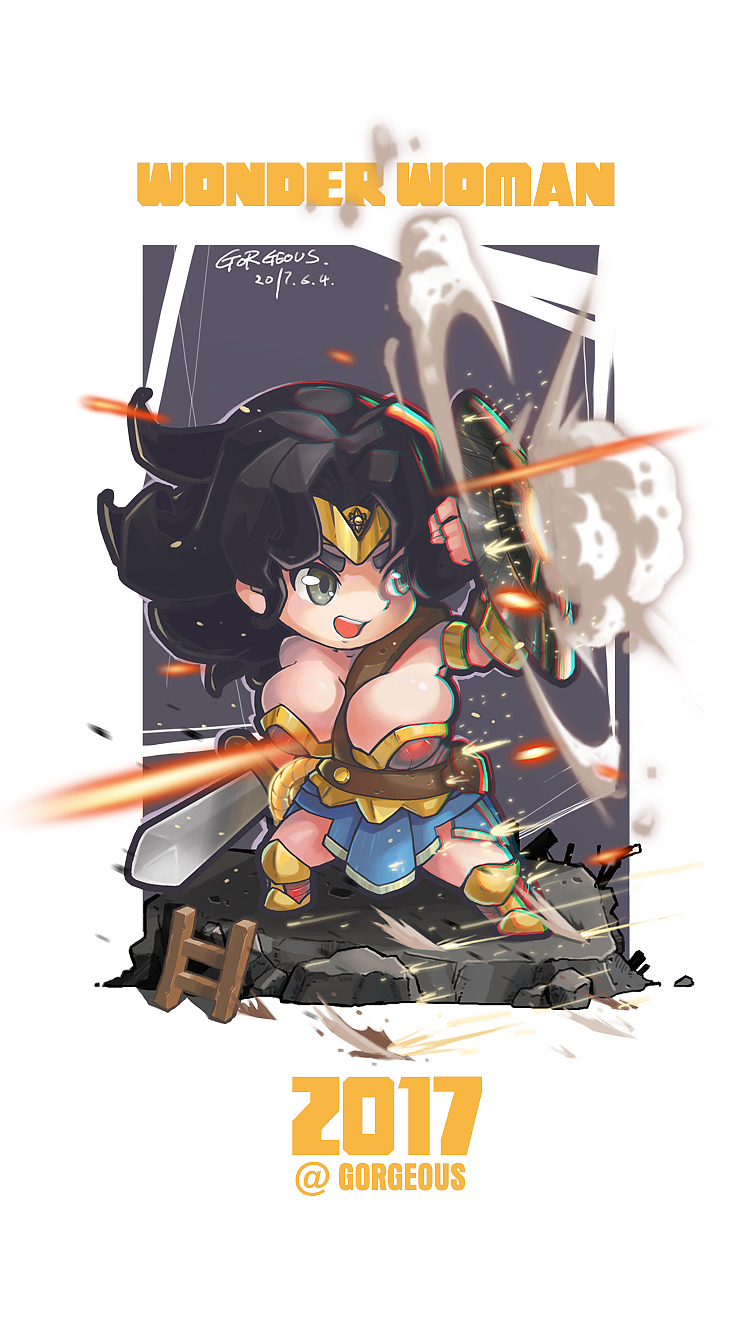 神奇女侠Q版（图ZODEzMjE3MzI=） - 商业插画 - 站酷设计师GORGEOUS_高三欠原创素材 - 站酷ZCOOL