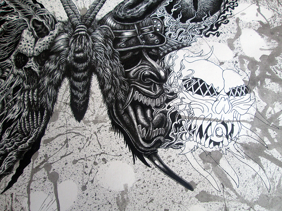 “窒息微观”系列一号实验作品————《亡蛾》手绘过程(图ZMTE2MTU2Mjg=) - 绘画 - 站酷设计师傅淳强画者之旅原创素材 - 站酷ZCOOL