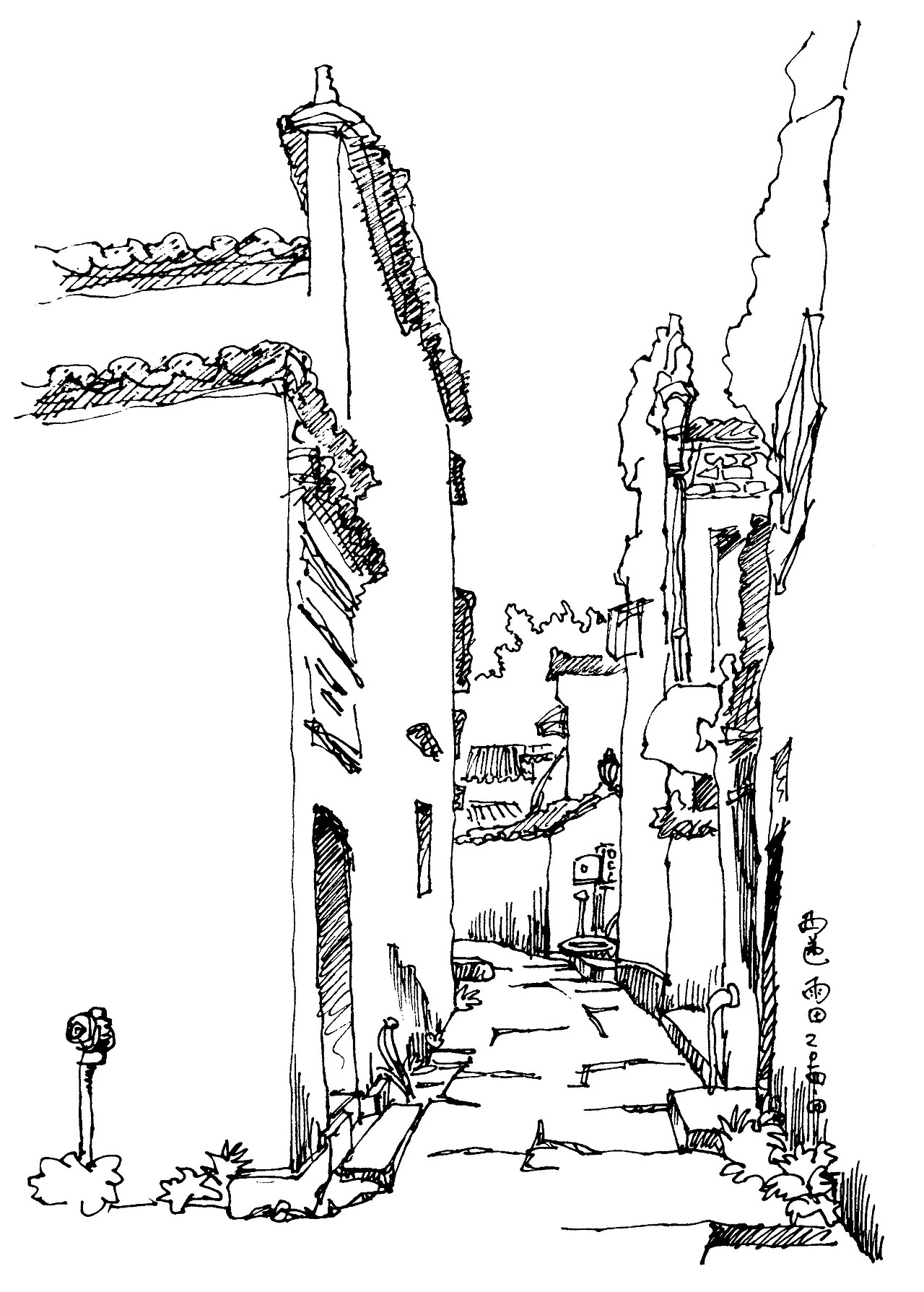 皖南印象之二～西递写生作品集～这是我近几年在黟县西递的钢笔速写