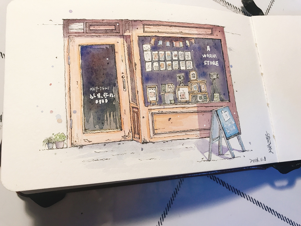 钢笔淡彩（图ZMTM0NTkzMDE2） - 新锐潮流插画 - 站酷设计师野小葵爱水彩原创素材 - 站酷ZCOOL