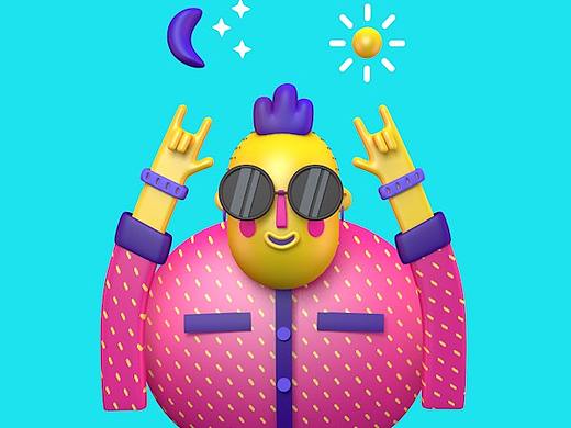 C4D卡通大叔练习