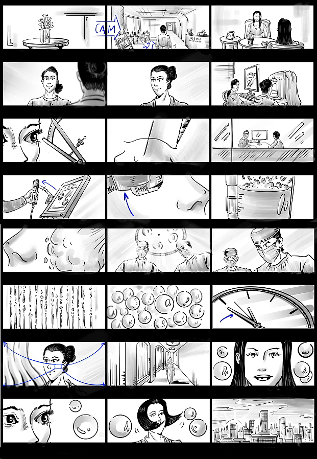 美容院广告分镜（图ZMzM0MTcxNzg0） - 设定/分镜 - 站酷设计师待业分镜师原创素材 - 站酷ZCOOL