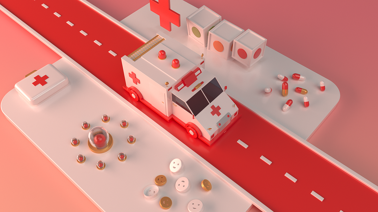 CINEMA 4D - Pink Medical Room