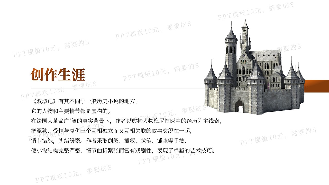 PPT模板《双城记》名著导读读后感-第49集