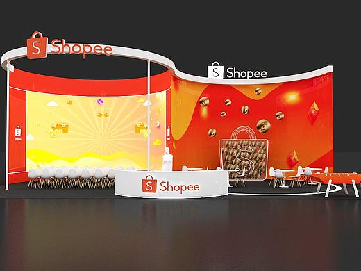 电商展会 Shopee 展位 效果图设计 3D 2