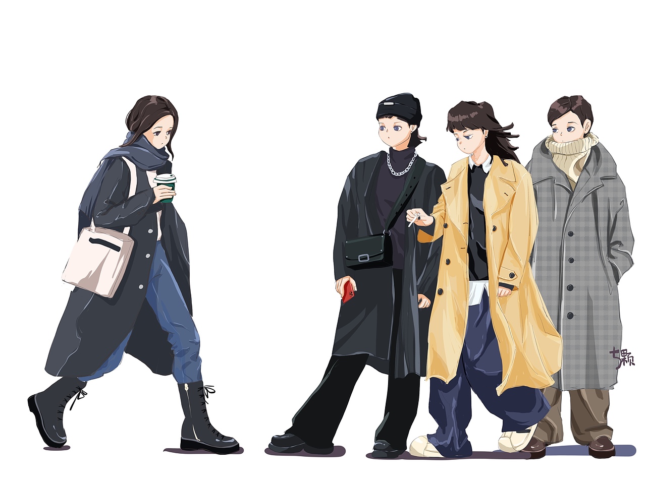 最近画的一些女孩子（图ZMjQyNDM4OTQ0） - 创作习作 - 站酷设计师5颗是几颗原创素材 - 站酷ZCOOL